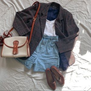 Vintage Savannah Size L Brown Plaid Blazer